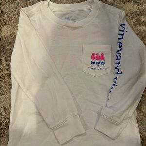 Vineyard Vines Kids Cream Long Sleeve Tee with Popsicle Design